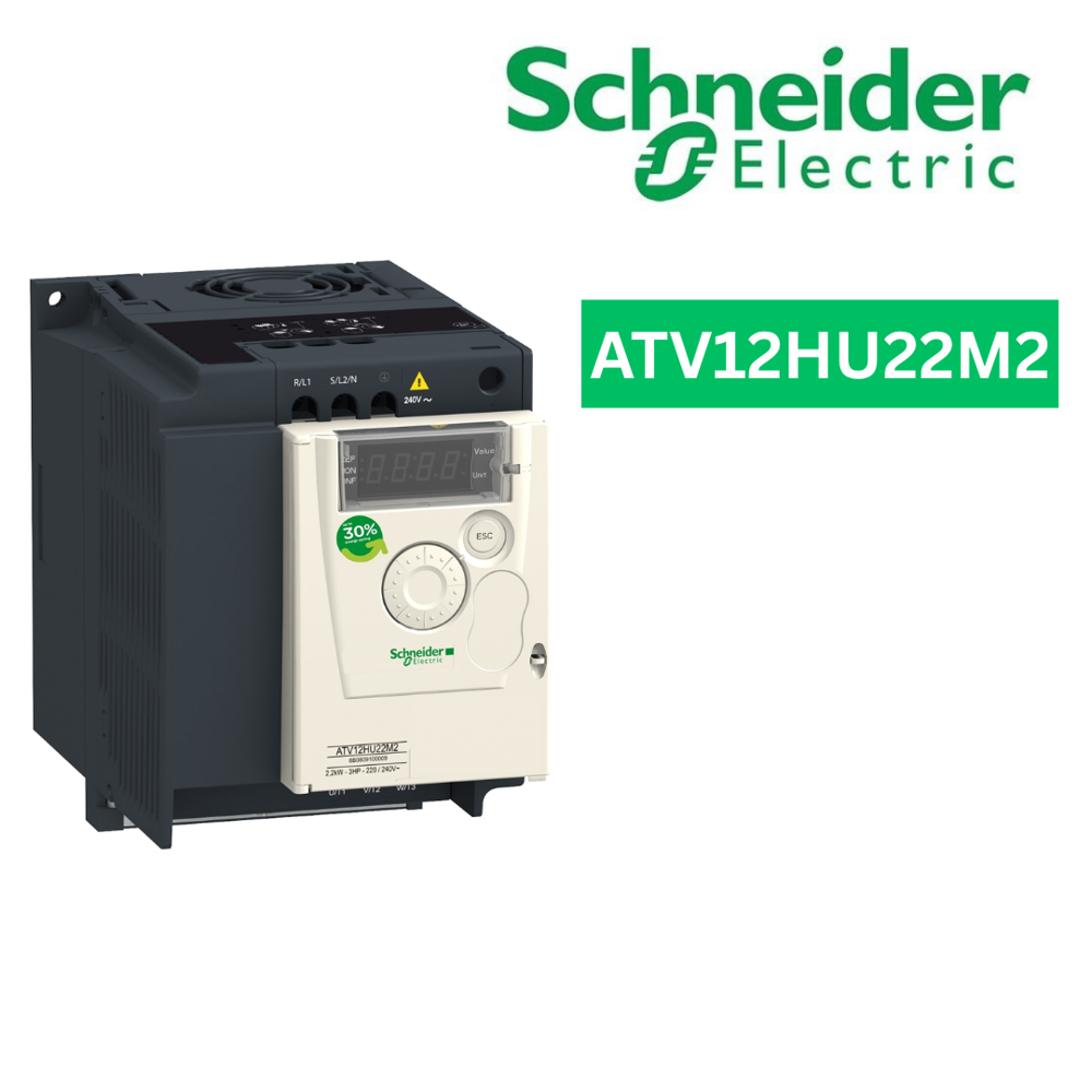 Atv12Hu22M2-Variable Speed Drive, Altivar 12, 2.2Kw, 3Hp, 200 To 240V, 1 Phase, With Heat Sink - Application: Simple Machine