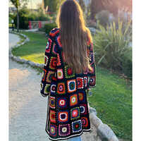 Granny Square Crochet Cardigan For Ladies