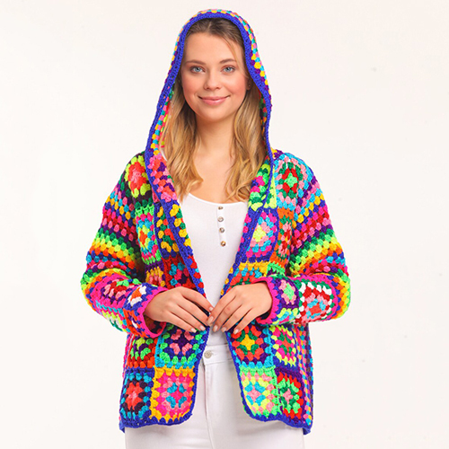 Beautiful Granny Square Short Cardigan For Ladies