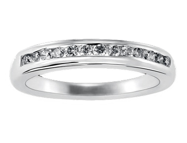 मेट्रो चैनल-सेट डायमंड रिंग 18K व्हाइट गोल्ड 0.24 ct कुल डायमंड वजन