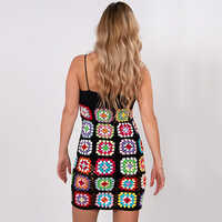 Beautiful Granny Square Black Dress For Ladies