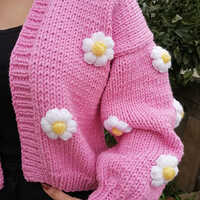 Beautiful Pink Daisy Jacket For Ladies