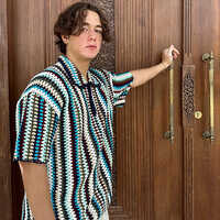 Multicolour Handmade Crochet Shirt for Mens
