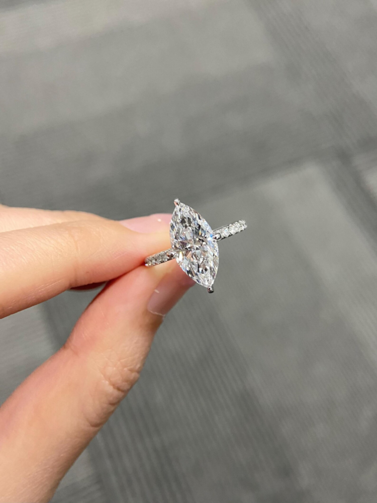 Marquise-Cut Diamond Engagement Ring