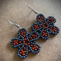Handmade flower earrings