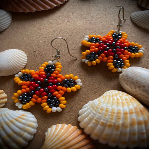 Handmade flower earrings