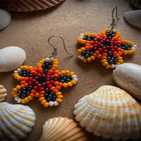 Handmade flower earrings