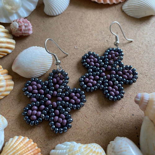 Handmade flower earrings