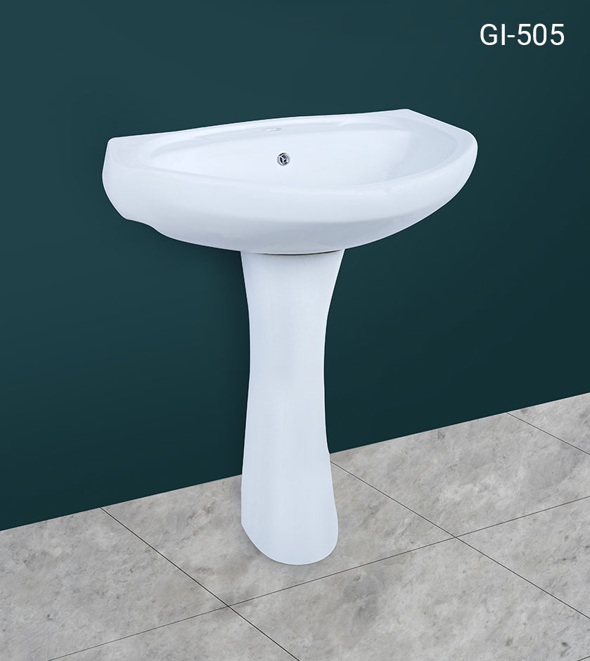 Pedestal mounted wash basin