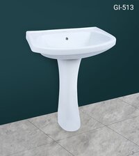 Ceramic Pedestal Sink - Color: White