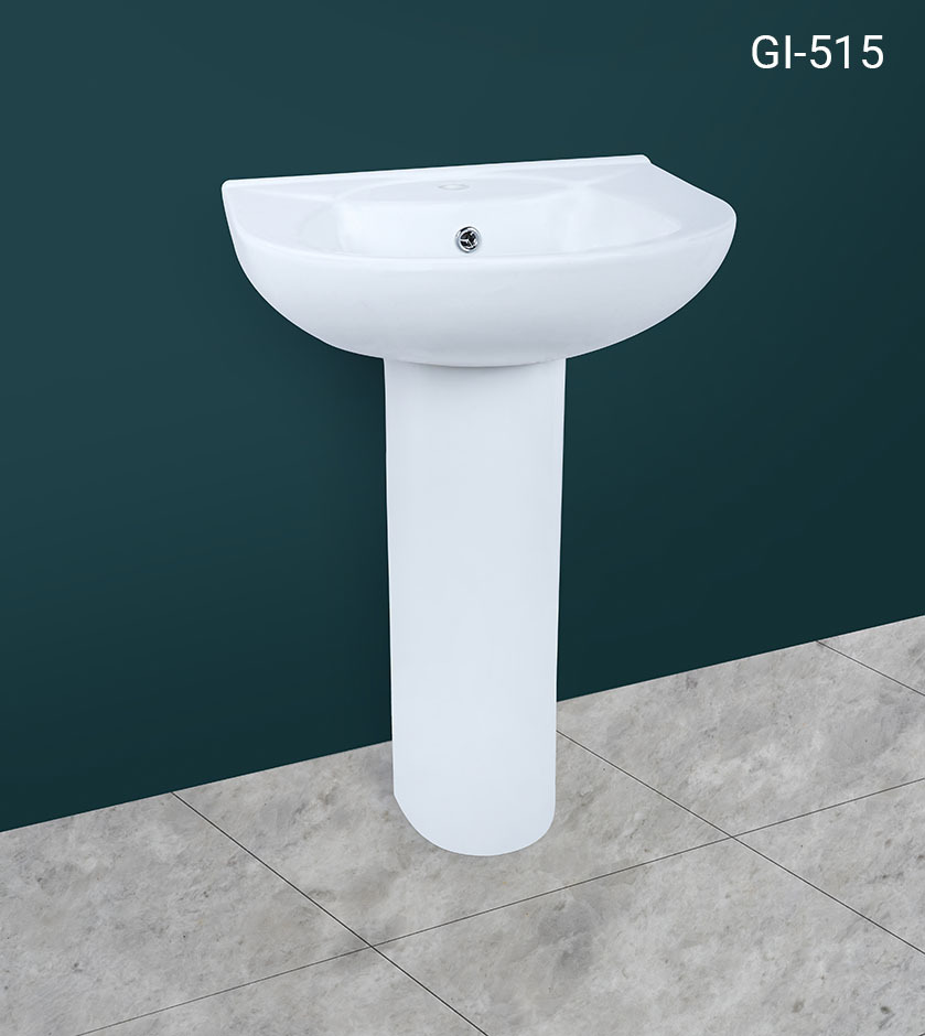 Bathroom lavatory with pedestal