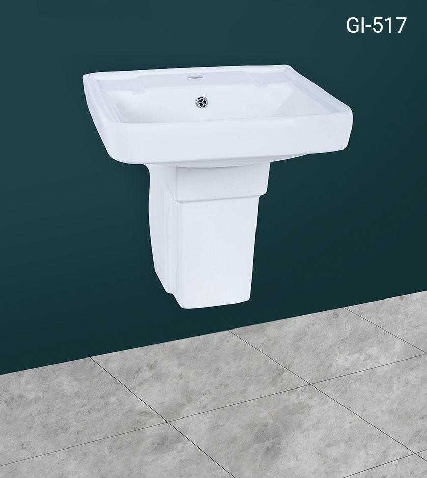 Single basin pedestal sink