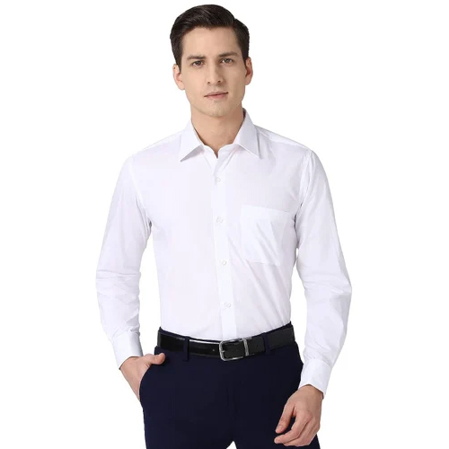Men White Plain Formal Shirt - Age Group: 18 To 28