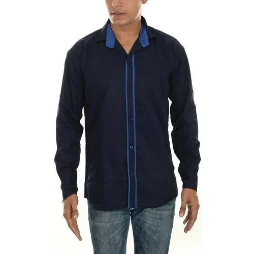 Men'S Casual Plain Shirt - Color: Green