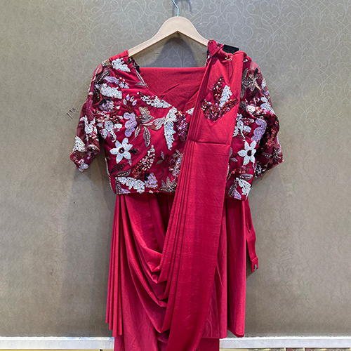 Designer Drap Saree with Blouse
