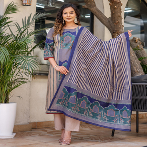 Ladies Suit With Pant Set - Color: Multicolor