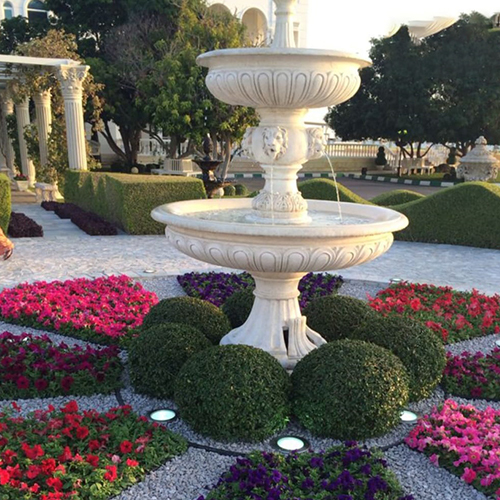 Yellow Stone Khatu Marble Fountain - Color: White