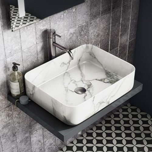 Italian Marble Wash Basin - Color: White