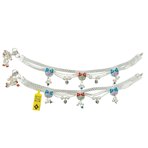 Gota Chandi Bridal Silver Anklet - Gender: Women