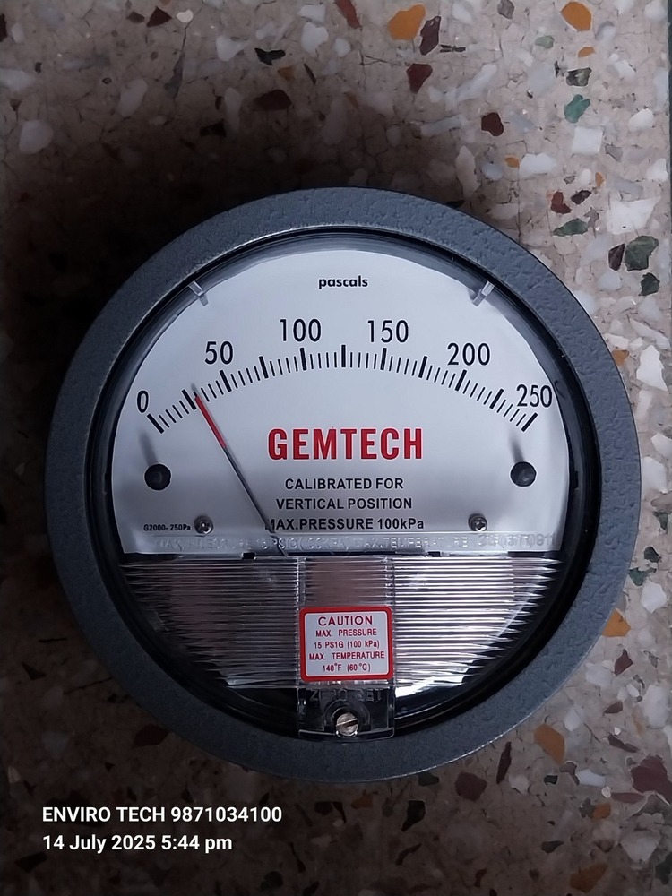 Pharmaceutical GEMTECH Mack Differential Pressure Gauge For Patna Bihar India