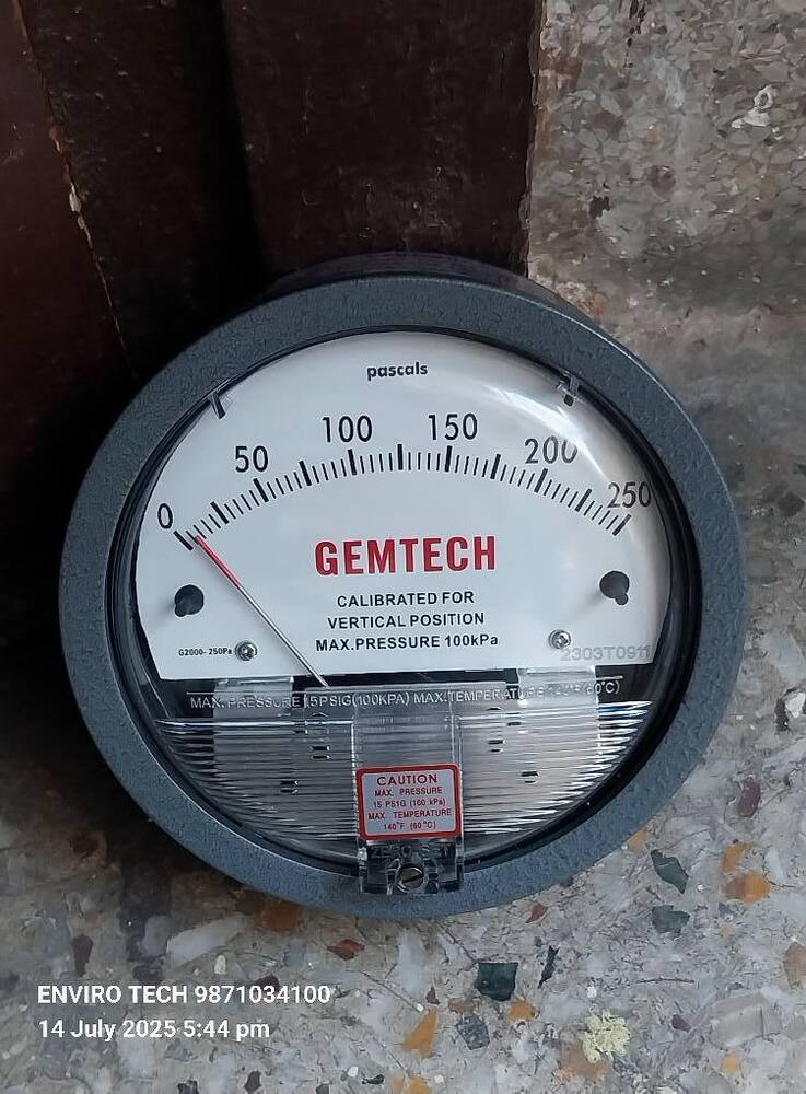 Pharmaceutical GEMTECH Mack Differential Pressure Gauge For Patna Bihar India
