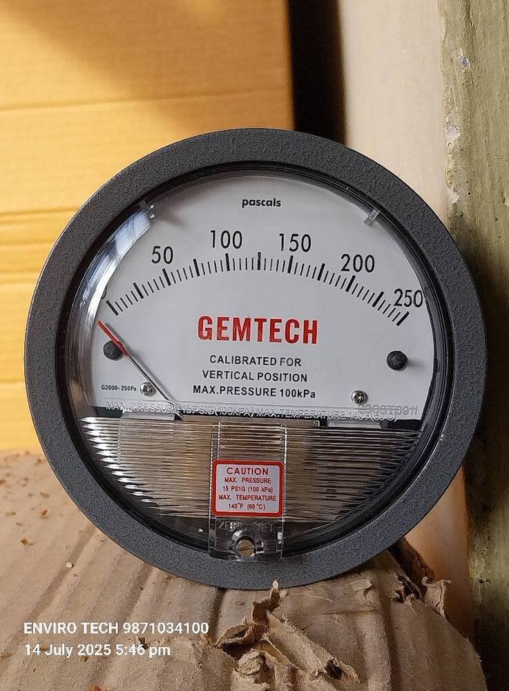 Pharmaceutical GEMTECH Mack Differential Pressure Gauge For Patna Bihar India