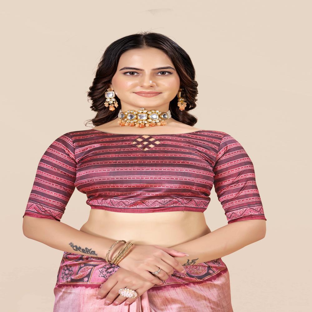 Traditional Block Print Saree - Color: Multicolor