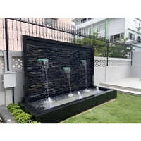 5 Feet Marble Wall Fountain - Color: Black