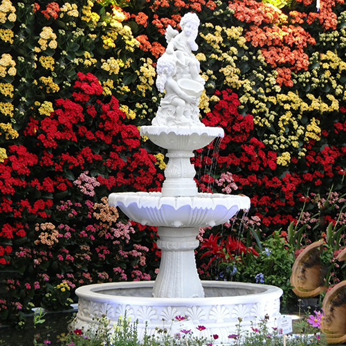 Statue Marble Fountain - Color: White