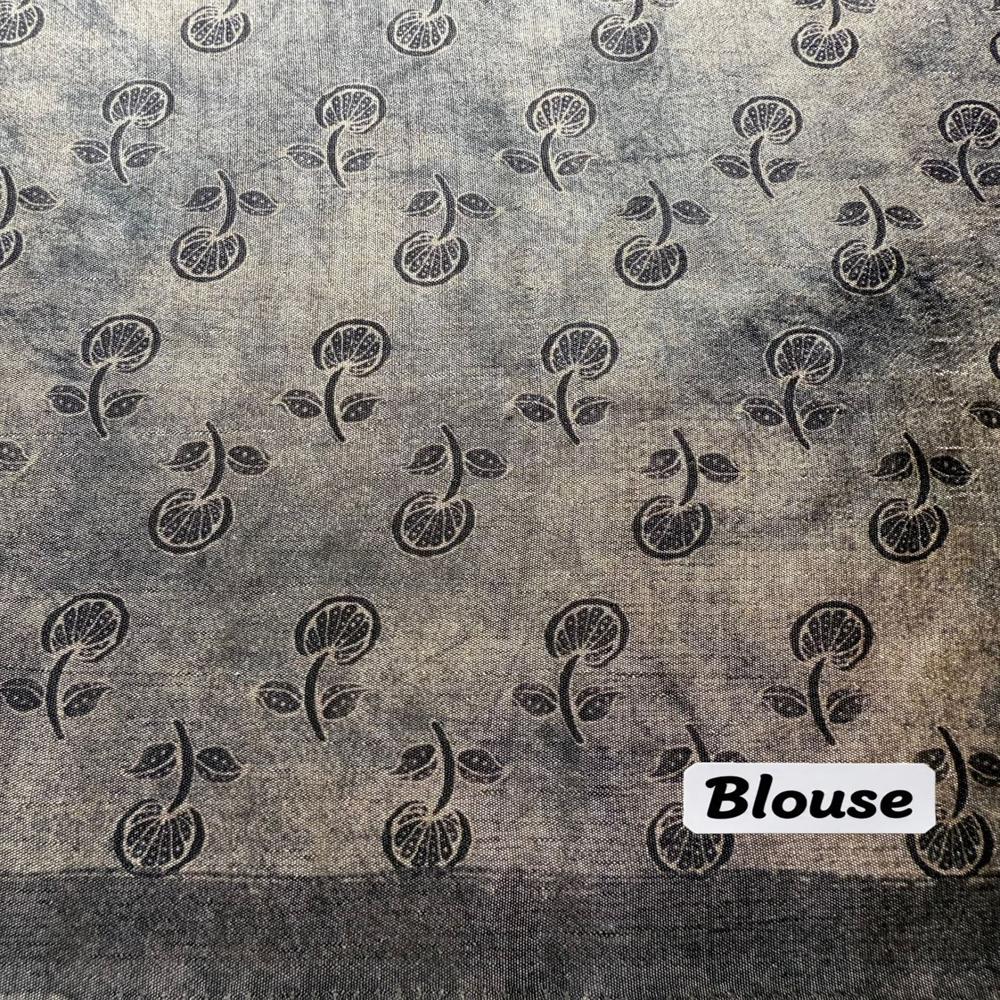 TUSSAR SILK Floral Block Print Saree