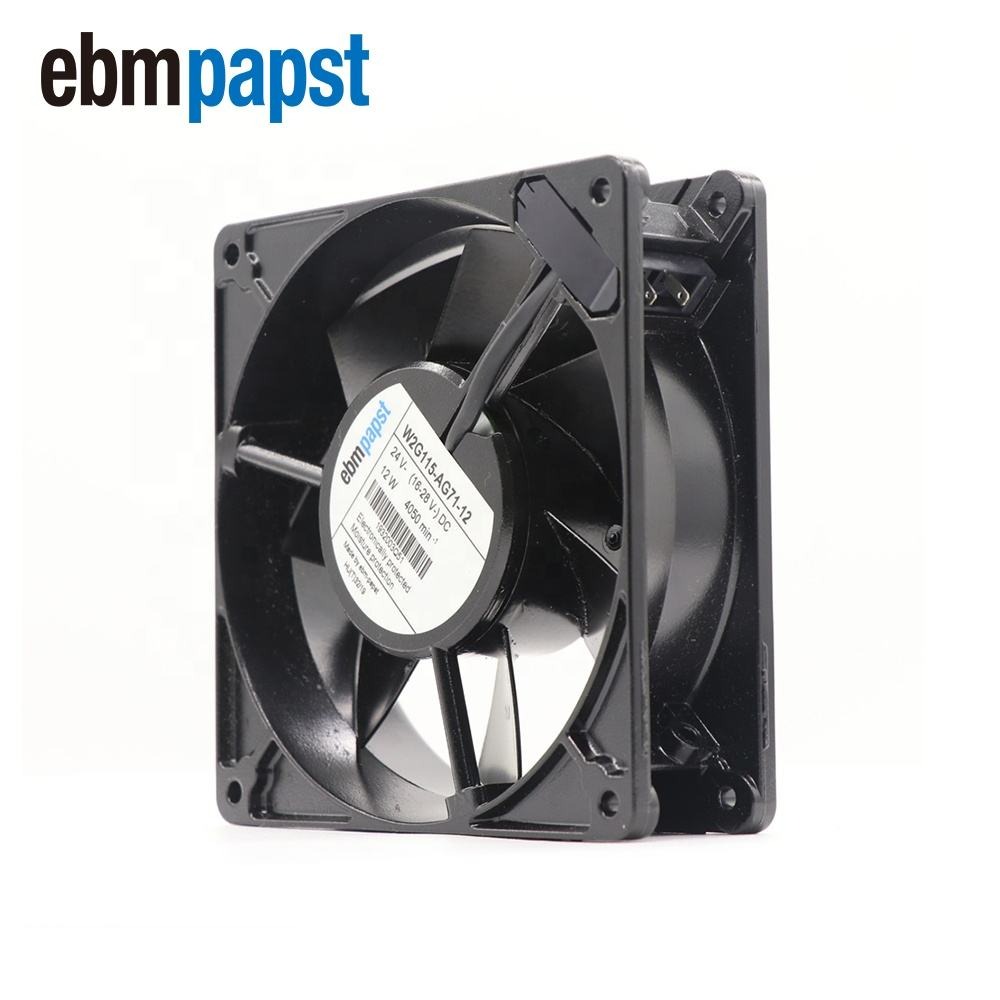 ebmpapst W2G115-AG71-12 127x127x38mm 24V DC 160CFM 12W 4050RPM Ball Bearing Inverter All Metal Tubeaxial Cooling Fan