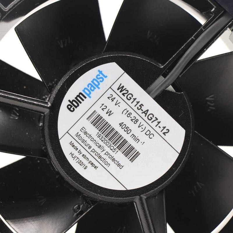 ebmpapst W2G115-AG71-12 127x127x38mm 24V DC 160CFM 12W 4050RPM Ball Bearing Inverter All Metal Tubeaxial Cooling Fan