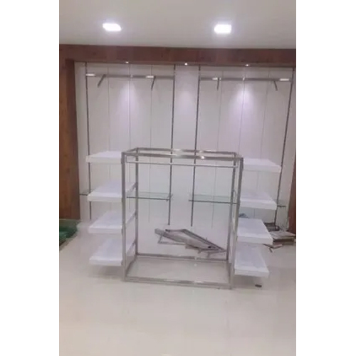2 Side Garment Display Rack - Color: White