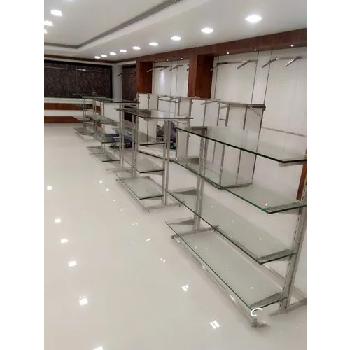 Showrooms Glass Display Rack - Capacity: 50 Kg Kg/Day
