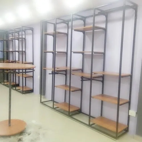 Multi Level Garment Display Rack - Color: Brown