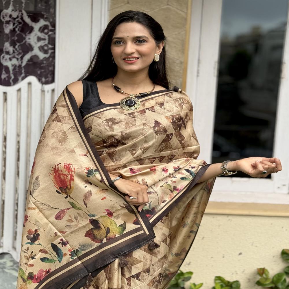 CREAM COLOR SAREE