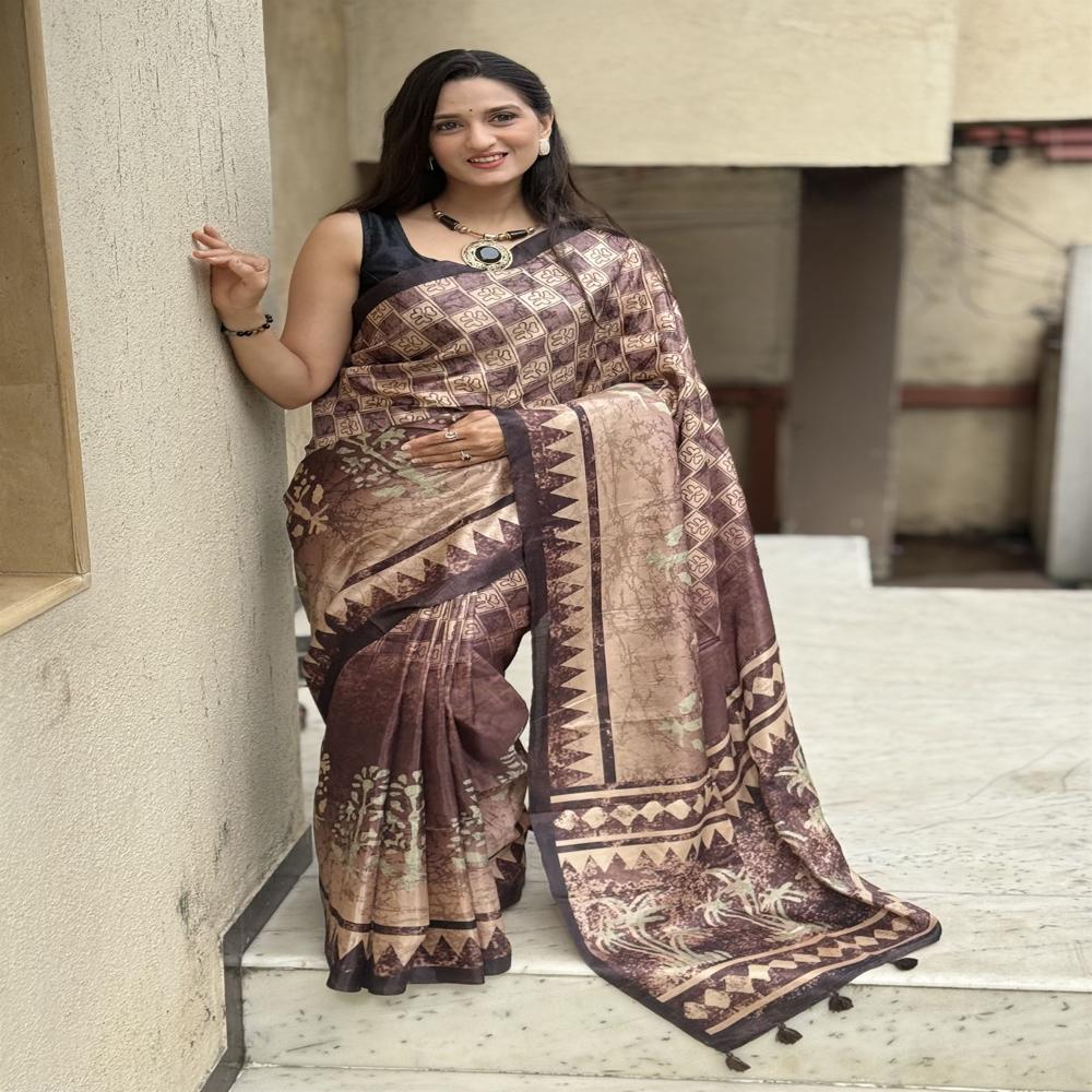FORMAL BROWN COLOR SAREE