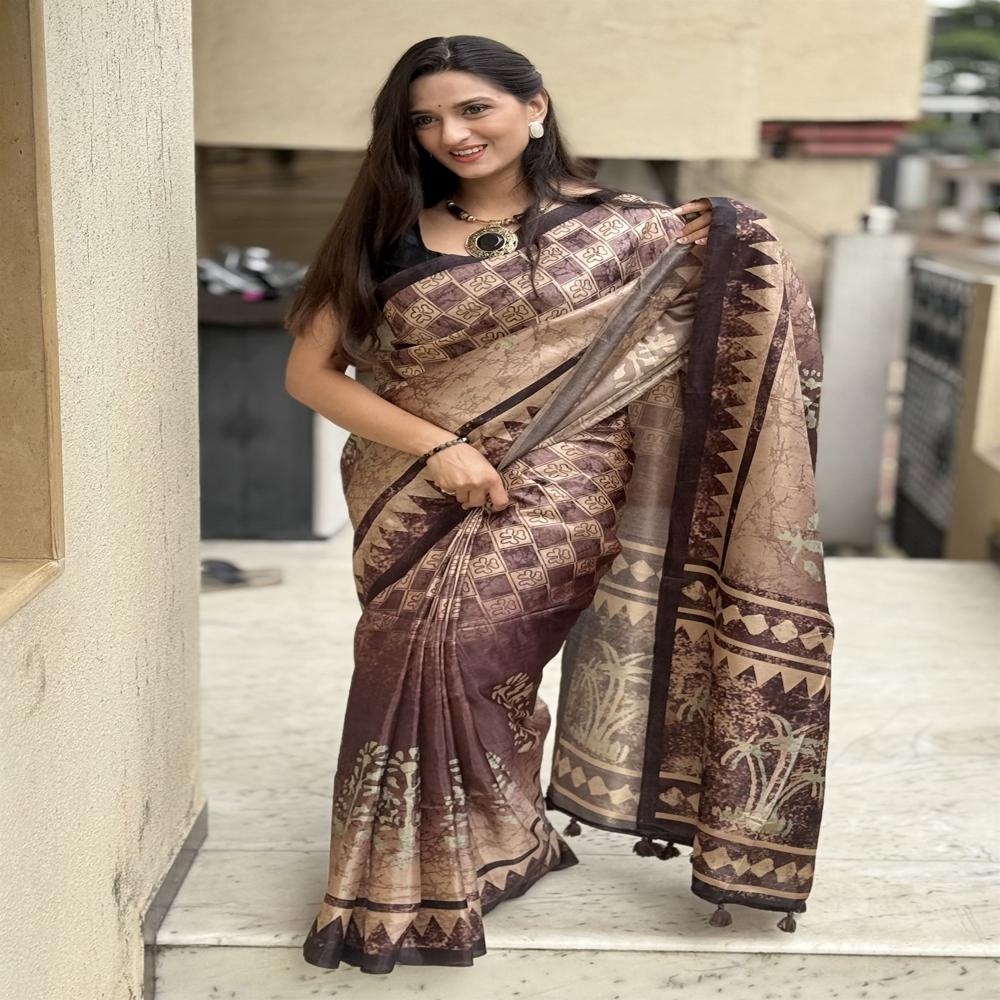 FORMAL BROWN COLOR SAREE
