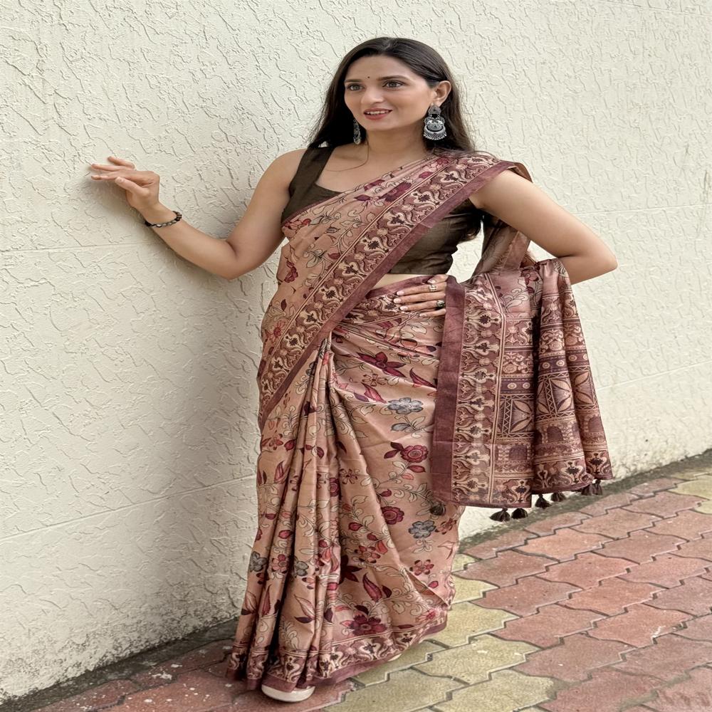 Floral Printed Saree - Color: Multicolor