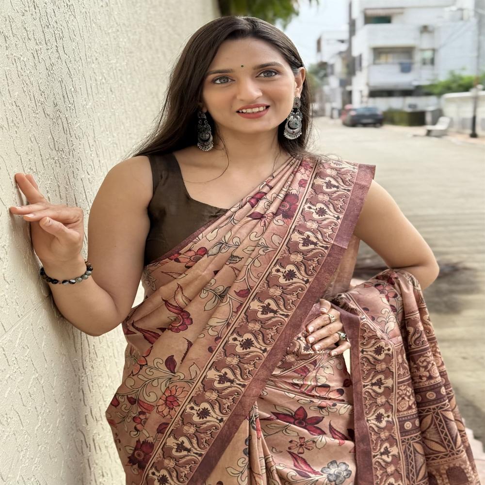 Floral Printed Saree - Color: Multicolor