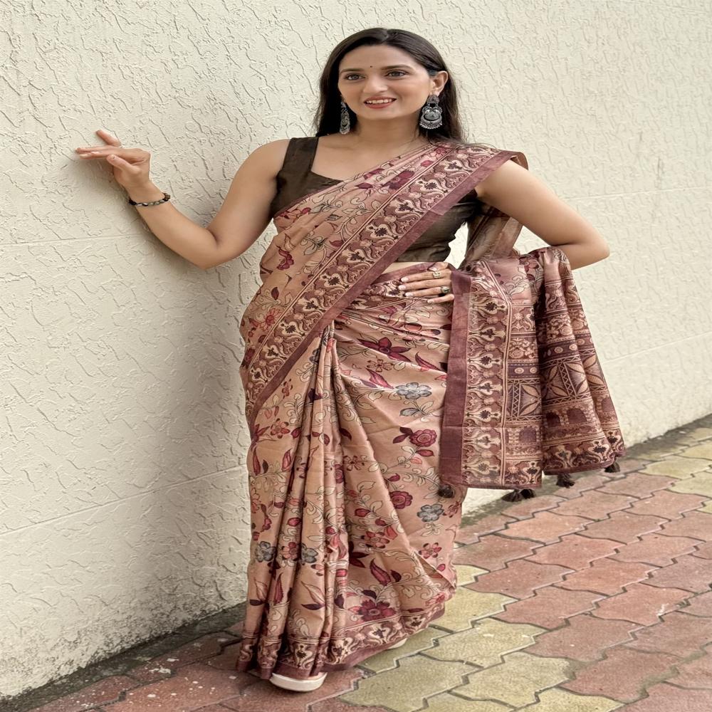 Floral Printed Saree - Color: Multicolor