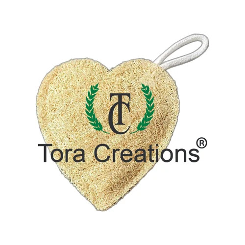 Tora Natural Loofah Heart Shape Loofah Sponge Bath Scrubber Export Quality Handmade ( TCL0006 )