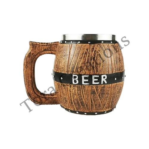 Tora Wooden Beer Mug Export Quality Handmade (TCMC8502)