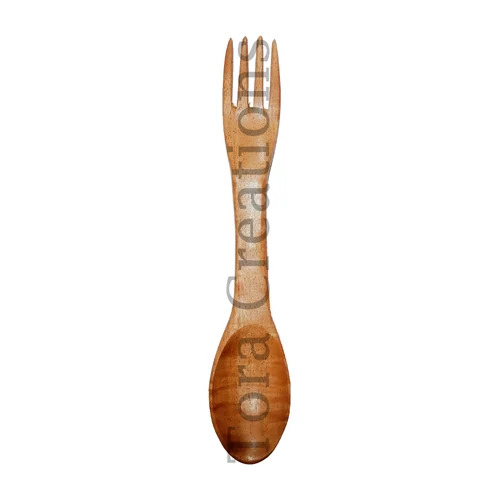 Tora Neem Wood Spork 2 in 1 Spoon and Fork Export Quality Handmade (TCNC9513)