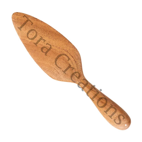 Tora Neem Wooden Cake Server Export Quality Handmade (Tcnc9521) - Color: Brown