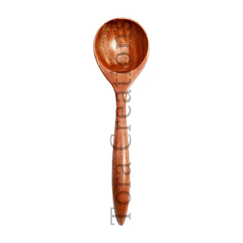 Tora Neem Wood Soup Spoon Export Quality Handmade (Tcnc9515) - Color: Brown