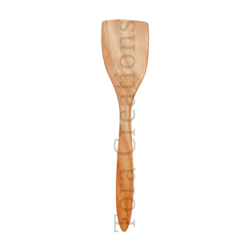 Neem Wood Long Dosa Spatula - Color: Brown