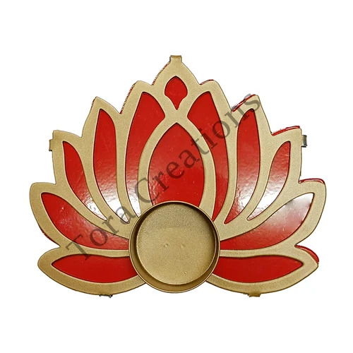Decortive Lotus T Light Holder - Color: Golden