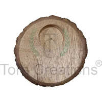Tora Wooden Bark Tealight Candle Holder For Diali Home Decor - Color: Brown
