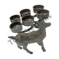 Deer T Light Candle Holder - Color: Grey
